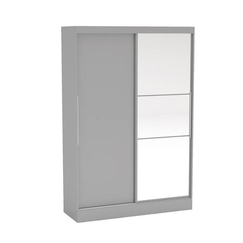 Lynx 2 Door Sliding Mirrored Wardrobe in Grey - Furniture Network