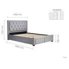 Woodbury Grey Velvet Fabric Storage Bed - Double, King, Super King - Furniture Network