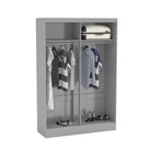 Lynx 2 Door Sliding Mirrored Wardrobe in White - Furniture Network