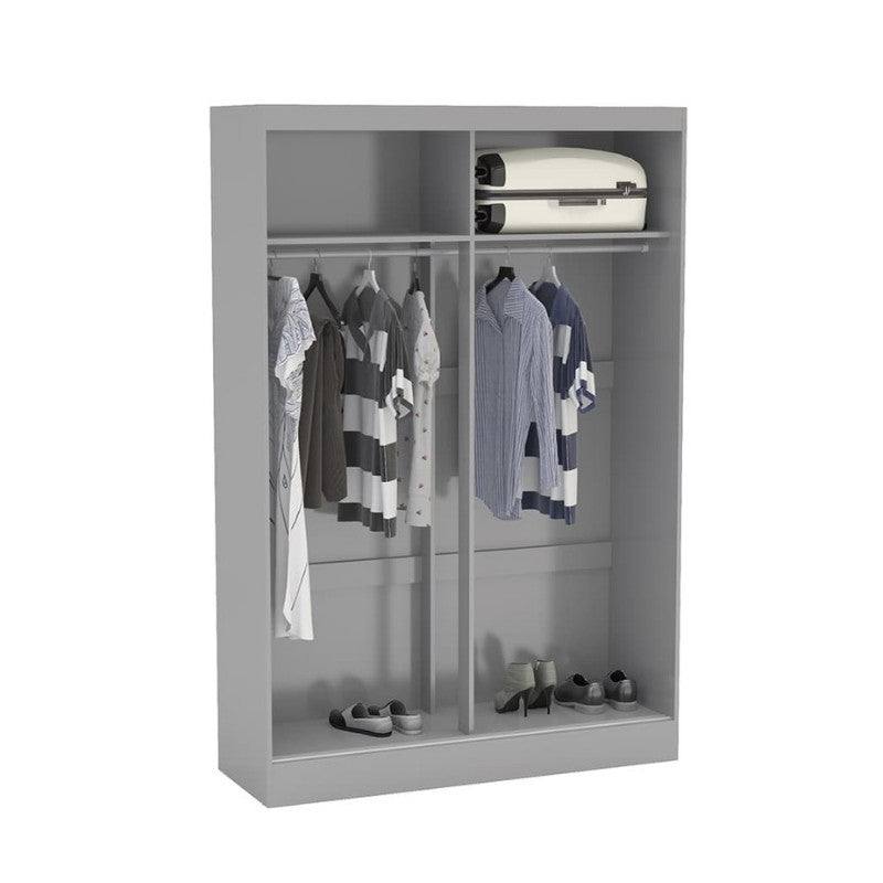 Lynx 2 Door Sliding Mirrored Wardrobe in White - Furniture Network