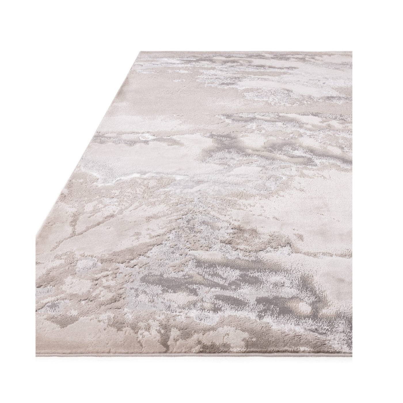 Aurora Cloud Marble Rug in Silver - Abstract & Geometric - Furniture Network