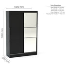 Lynx 2 Door Sliding Mirrored Wardrobe in White - Furniture Network