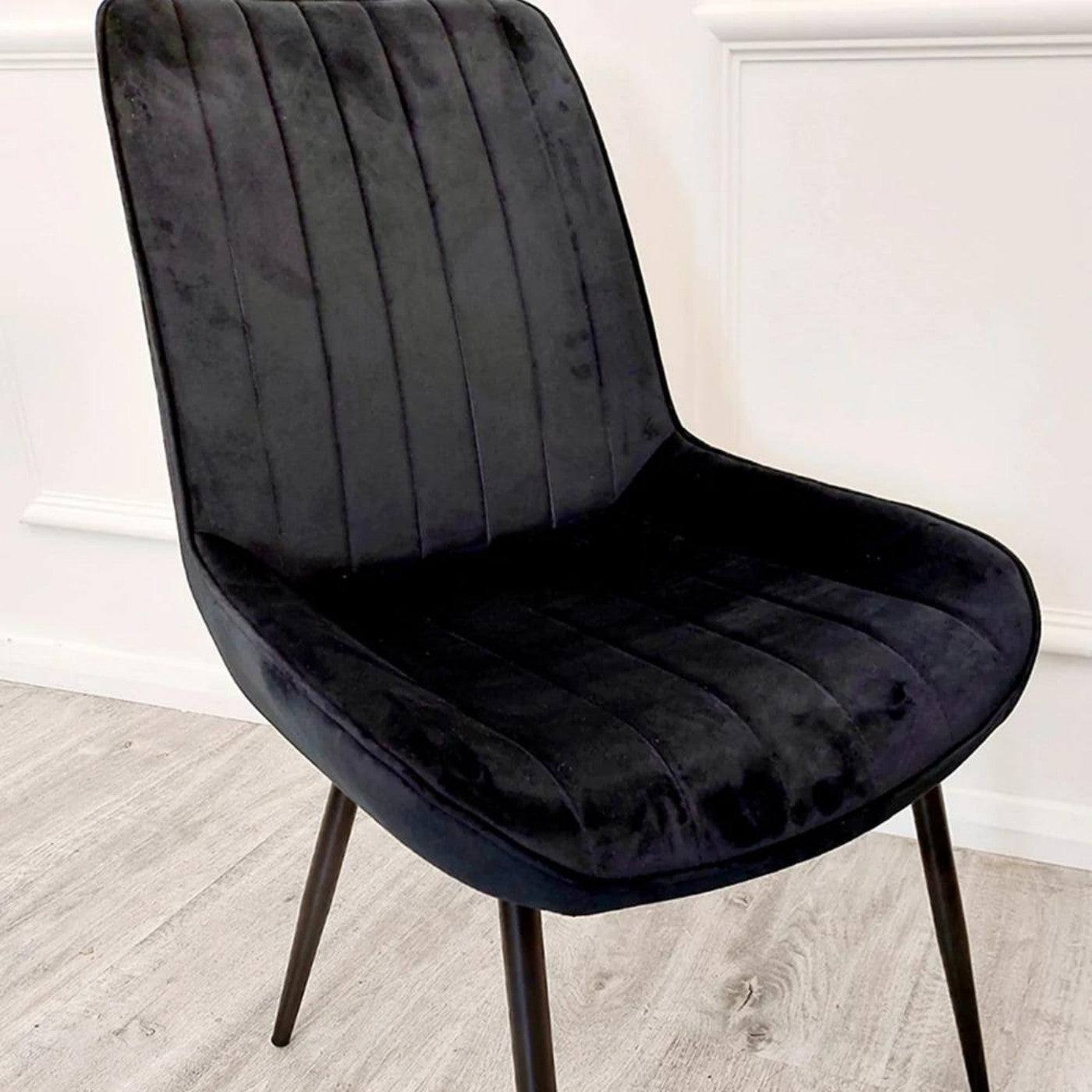 Dido Velvet Dining Chair - Teal Blue, Green, Black, Cream - Furniture Network