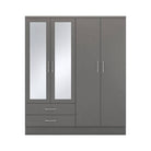 Nevada 4 Door 2 Drawer Mirrored Wardrobe - Furniture Network