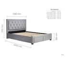 Woodbury Grey Velvet Fabric Storage Bed - Double, King, Super King - Furniture Network