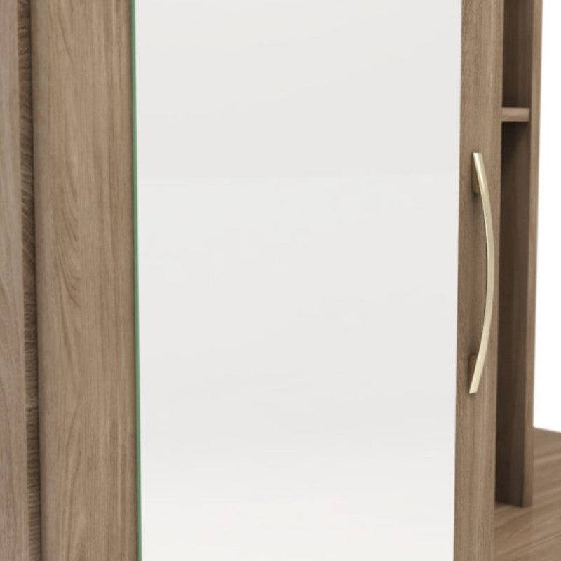 Nevada 1 Door Open Shelf Mirrored Wardrobe - Furniture Network