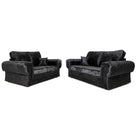 Tangent 3+2 Sofa Set in Black or Silver Crushed Velvet - Furniture Network