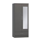 Nevada 2 Door 1 Drawer Mirrored Wardrobe - Furniture Network