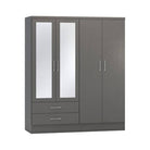 Nevada 4 Door 2 Drawer Mirrored Wardrobe - Furniture Network