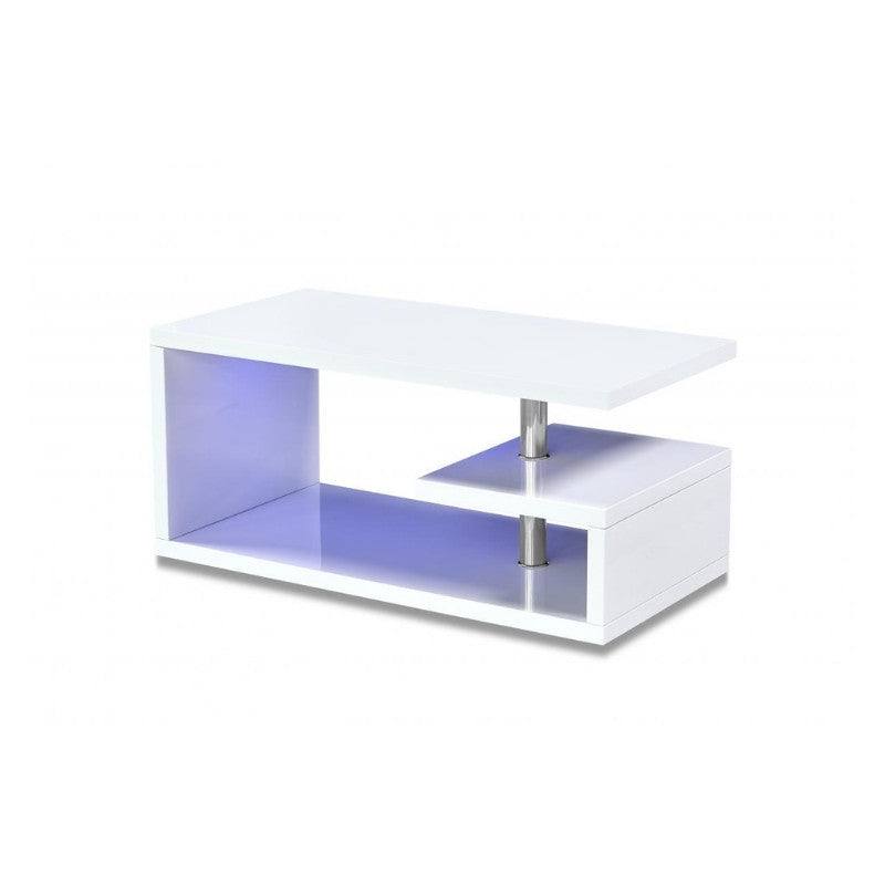 Astana LED Coffee Table, White High Gloss - Furniture Network