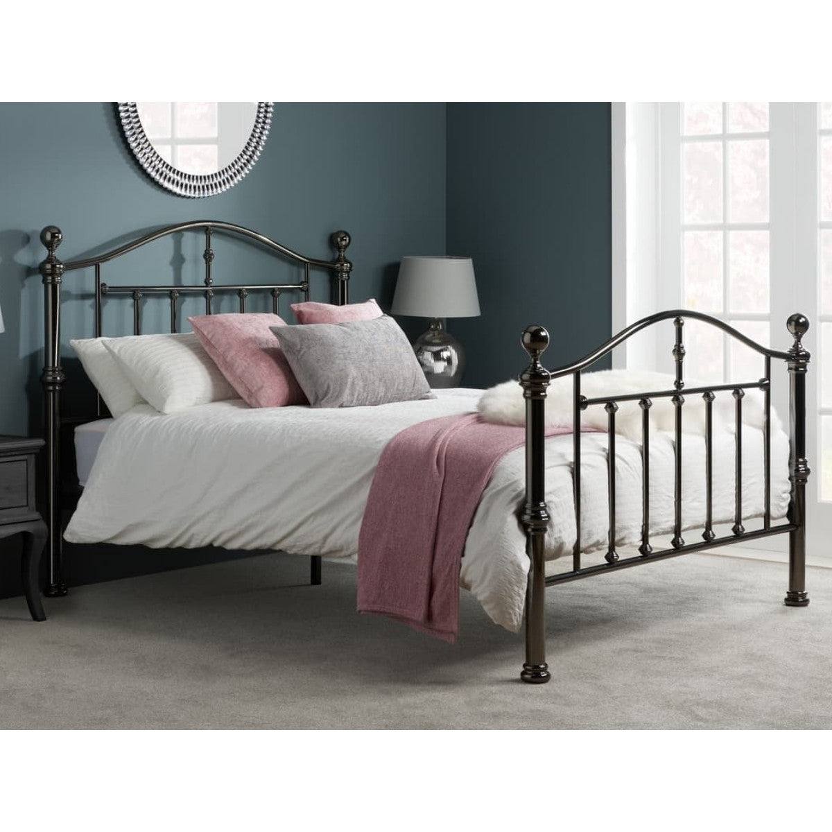 Victoria Black Metal Bed - Double or King Size - Furniture Network