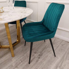 Dido Velvet Dining Chair - Teal Blue, Green, Black, Cream - Furniture Network