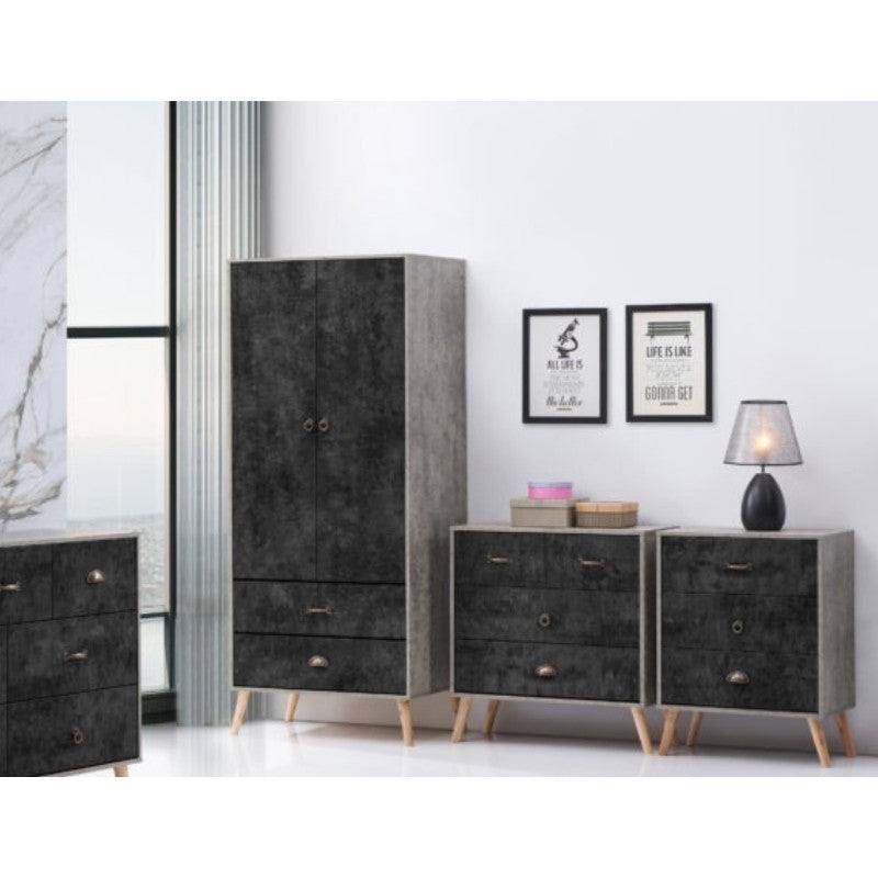 Nordic Style 2+2 Drawer Chest in Black - Furniture Network