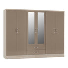 Nevada 6 Door 2 Drawer Mirrored Wardrobe - Furniture Network