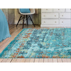 Amelie Vintage Abstract Pattern Blue Multi Colour Rug - Furniture Network