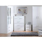 Charles 3+2 Drawer Chest (Brown, White) - Furniture Network