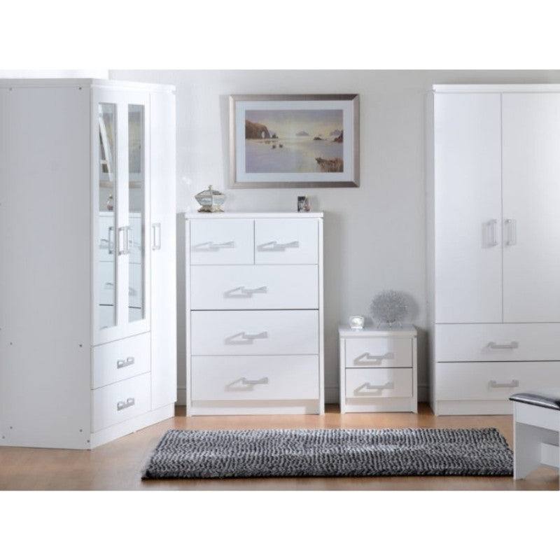 Charles 3+2 Drawer Chest (Brown, White) - Furniture Network