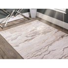 Aurora Linea Metallic Abstract Rug in Cream & Rose Gold - Furniture Network