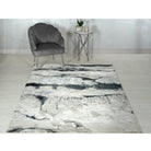 Aurora Quartz Metallic Abstract Rug in Silver & Grey - Furniture Network