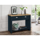 Highgate 2 Drawer Console Table - Navy, Cream, Grey - Furniture Network