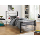 Faro Grey Metal Bed - Single, Queen, Double - Furniture Network