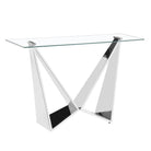 Konya Silver Clear Glass Console Table - Furniture Network