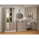 Nevada 1 Door Open Shelf Mirrored Wardrobe - Furniture Network