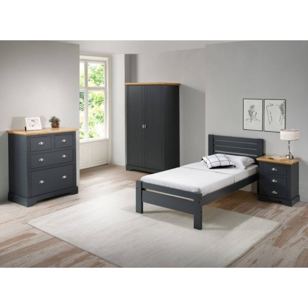 Toledo 2 Door Wardrobe in White or Black - Furniture Network