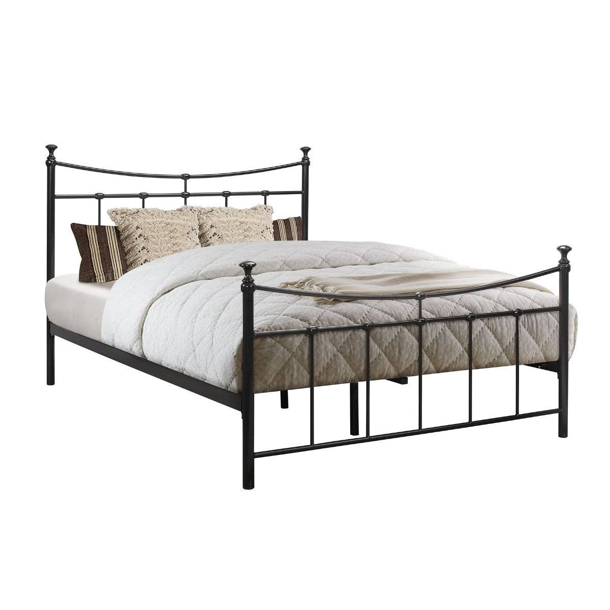 Emily Cream or Black Metal Bed - Single, Queen, Double - Furniture Network