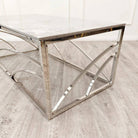 Stella Chrome Coffee Table with White Marble Sintered Top - Furniture Network