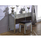 Valencia Mirrored Dressing Table Stool - Furniture Network