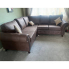 Oakland Leather Corner Sofa (Dark Brown) - Furniture Network