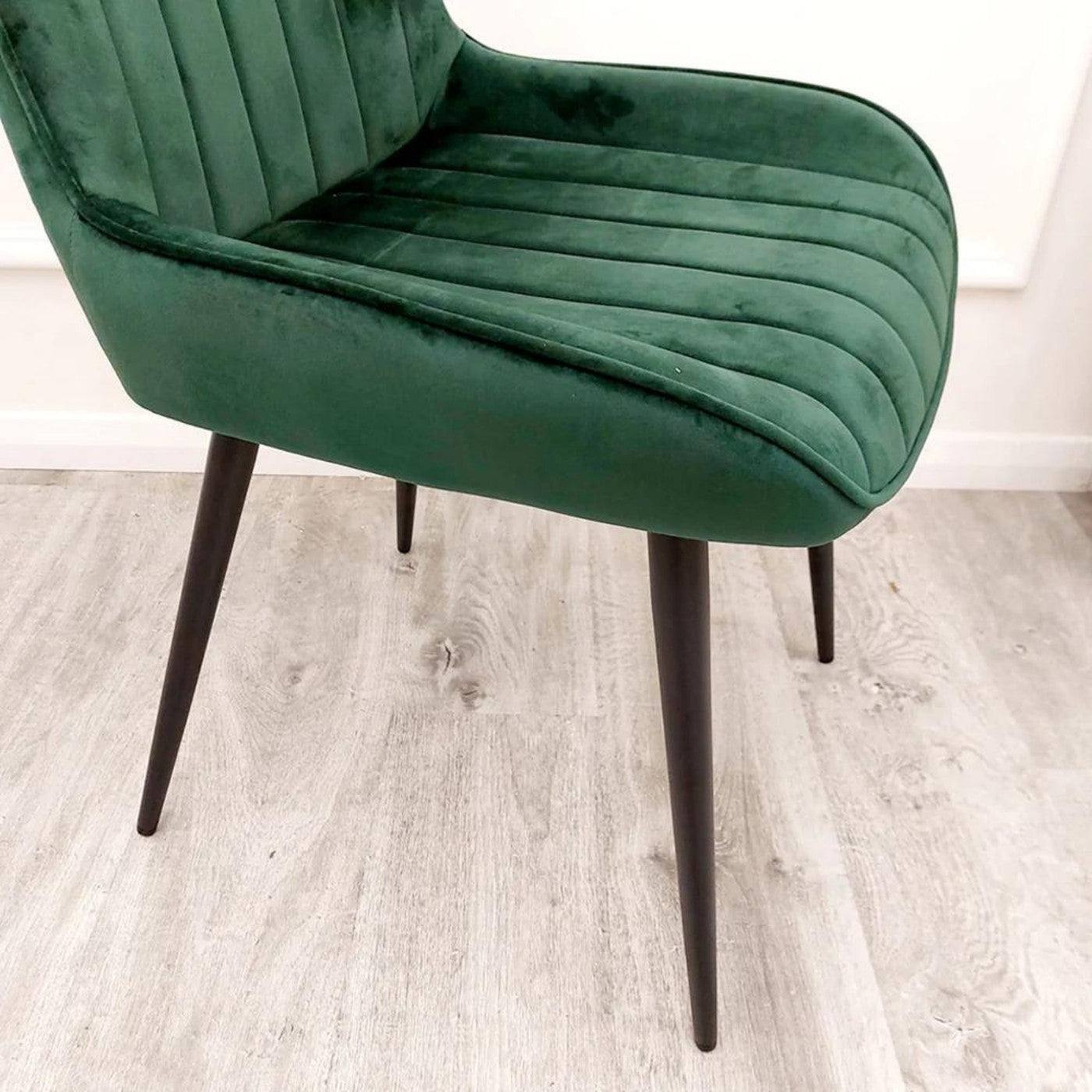 Dido Velvet Dining Chair - Teal Blue, Green, Black, Cream - Furniture Network