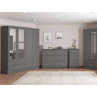 Nevada 4 Door 2 Drawer Mirrored Wardrobe - Furniture Network