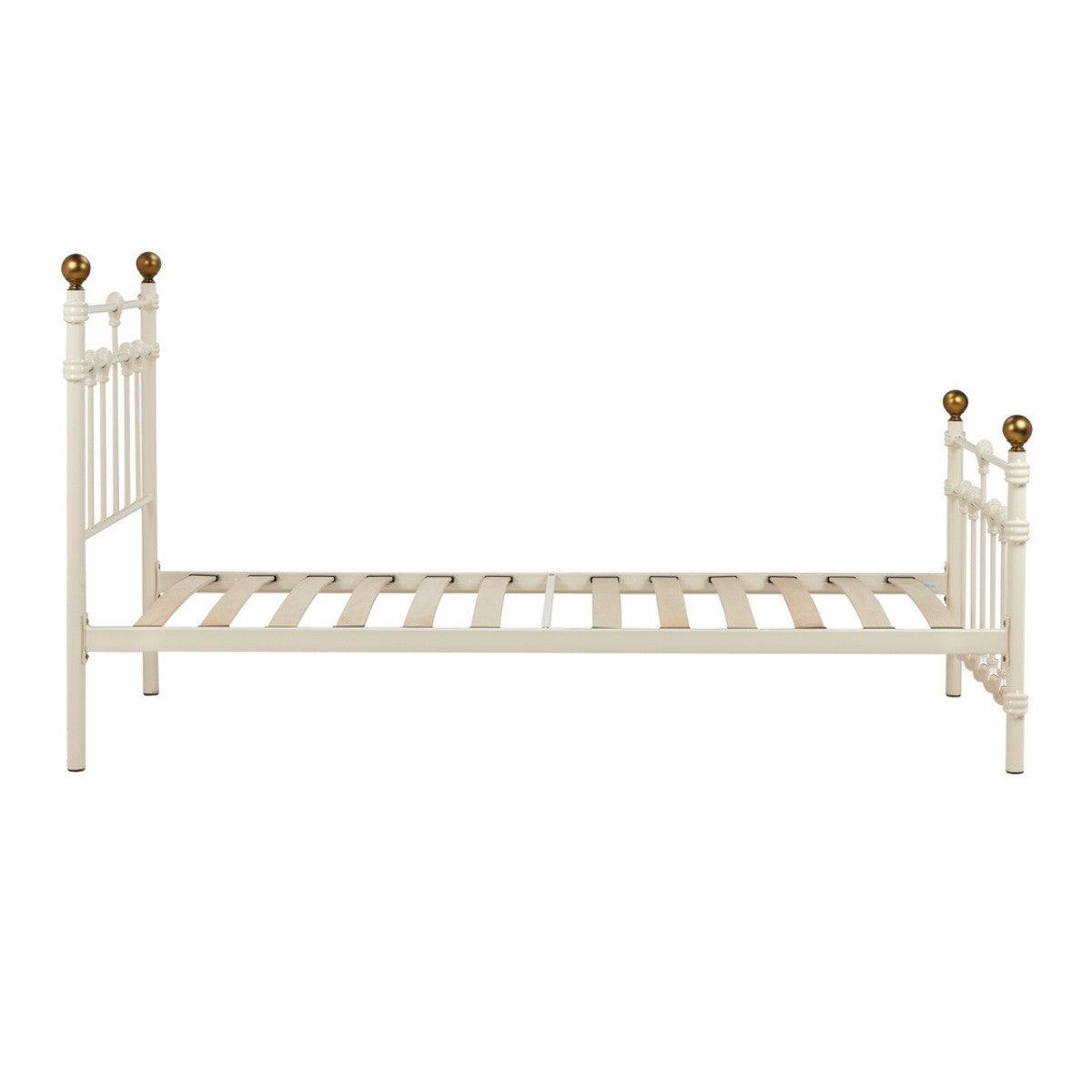 Atlas Cream Metal Bed - Single, Queen, Double - Furniture Network