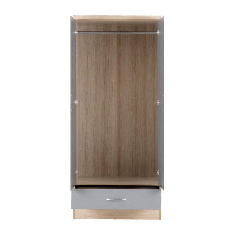 Nevada 2 Door 1 Drawer Mirrored Wardrobe - Furniture Network