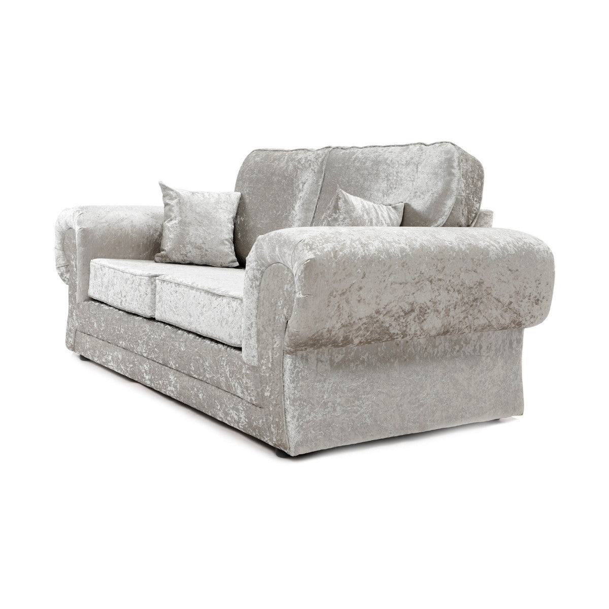 Tangent 3+2 Sofa Set in Black or Silver Crushed Velvet - Furniture Network