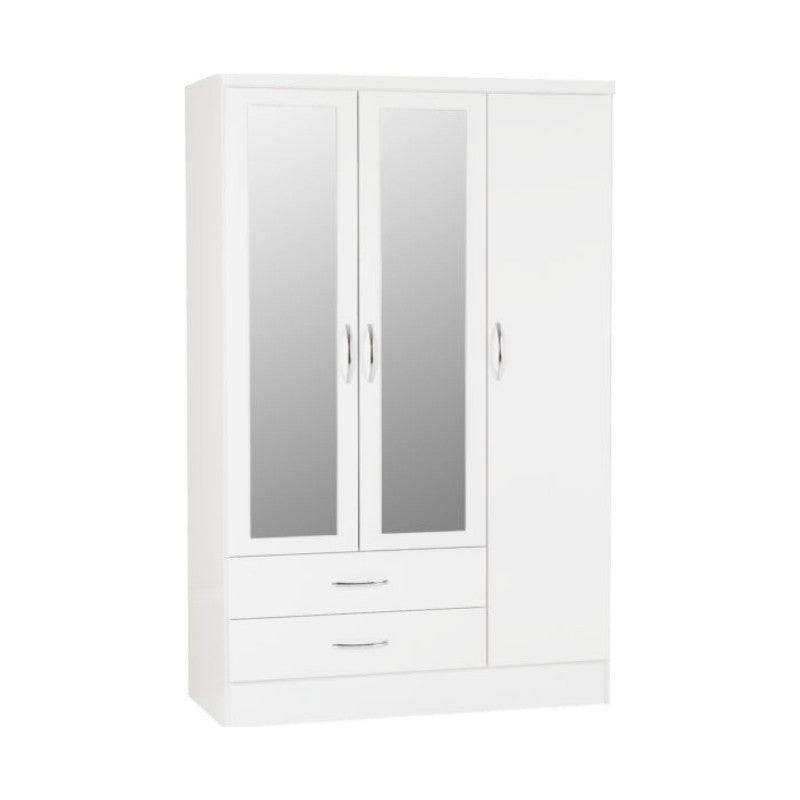 Nevada 3 Door 2 Drawer Mirrored Wardrobe - Furniture Network