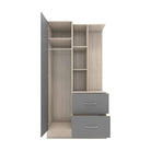 Nevada 1 Door Open Shelf Mirrored Wardrobe - Furniture Network