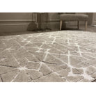 Aurora Lattice Cream & Silver Rug - Abstract & Geometric - Furniture Network