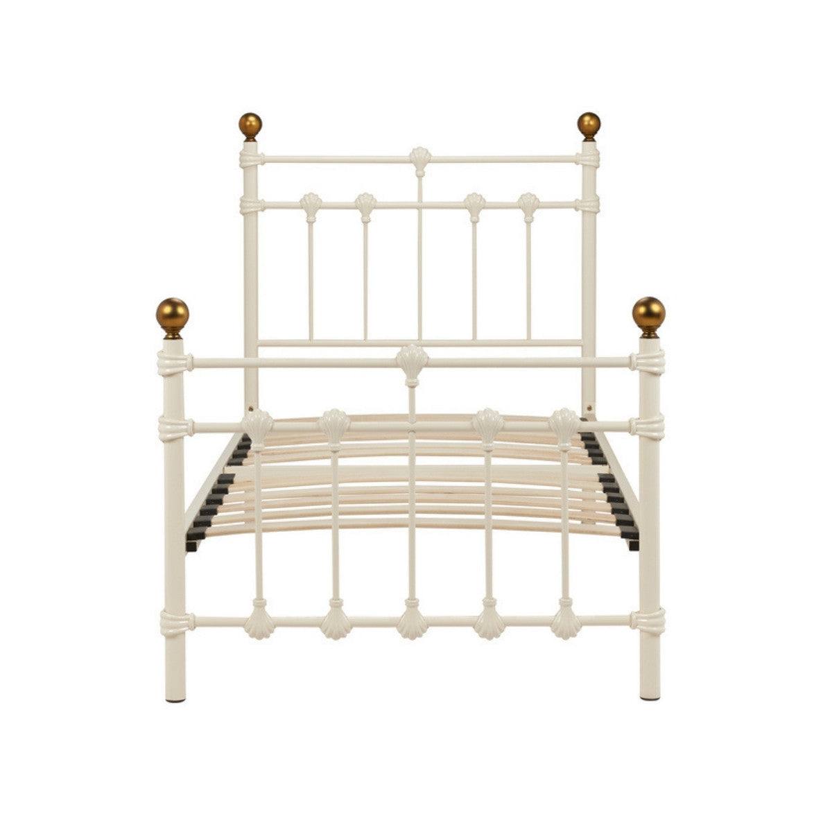 Atlas Cream Metal Bed - Single, Queen, Double - Furniture Network