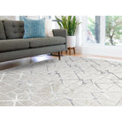 Aurora Lattice Cream & Silver Rug - Abstract & Geometric - Furniture Network