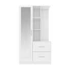 Nevada 1 Door Open Shelf Mirrored Wardrobe - Furniture Network