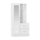 Nevada 1 Door Open Shelf Mirrored Wardrobe - Furniture Network