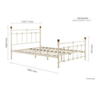 Atlas Cream Metal Bed - Single, Queen, Double - Furniture Network