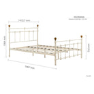 Atlas Cream Metal Bed - Single, Queen, Double - Furniture Network