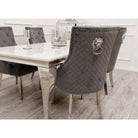 Bentley Dining Chair with Lion Knocker & Quilted Back - Furniture Network