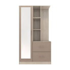 Nevada 1 Door Open Shelf Mirrored Wardrobe - Furniture Network