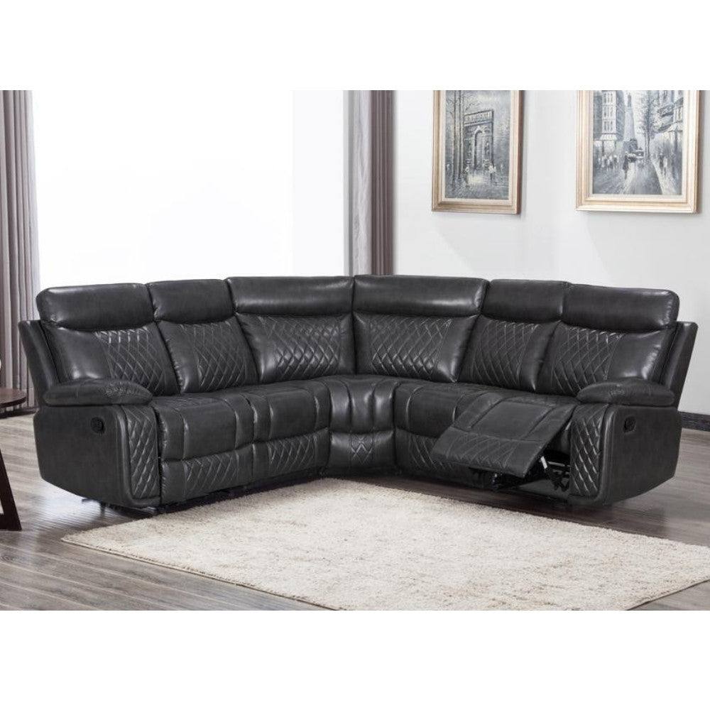 Atlanta 3 & 2 Seater Leather Recliner Sofa, Grey or Brown - Furniture Network