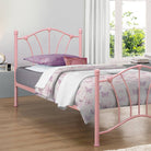 Sophia Pink or Cream Single Metal Bed - Furniture Network